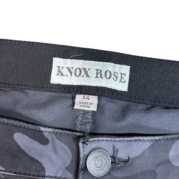 Knox Rose Womens Neutral Camo Mid-Rise Utility Ankle Skinny Pants Size 14 - Picture 4 of 9
